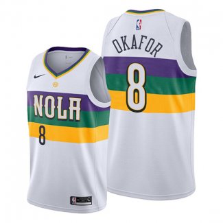 Camiseta New Orleans Pelicans Jahlil Okafor NO 8 Ciudad Blanco
