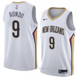 Camiseta New Orleans Pelicans Rajon Rondo NO 9 Association 2018 Blanco