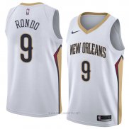 Camiseta New Orleans Pelicans Rajon Rondo NO 9 Association 2018 Blanco
