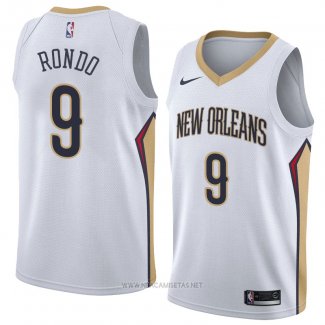 Camiseta New Orleans Pelicans Rajon Rondo NO 9 Association 2018 Blanco