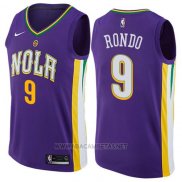 Camiseta New Orleans Pelicans Rondo NO 9 Ciudad 2017-18 Violeta