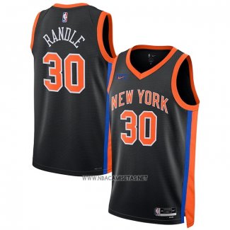 Camiseta New York Knicks Julius Randle NO 30 Ciudad 2022-23 Negro