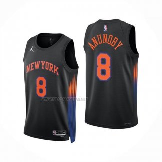 Camiseta New York Knicks Og Anunoby NO 8 Statement 2025-26 Negro