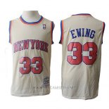 Camiseta New York Knicks Patrick Ewing NO 33 Retro Crema