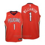 Camiseta Nino New Orleans Pelicans Zion Williamson NO 1 Statement 2019 Rojo