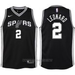 Camiseta Nino San Antonio Spurs Kawhi Leonard NO 2 2017-18 Negro