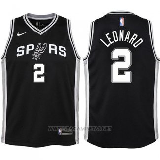 Camiseta Nino San Antonio Spurs Kawhi Leonard NO 2 2017-18 Negro