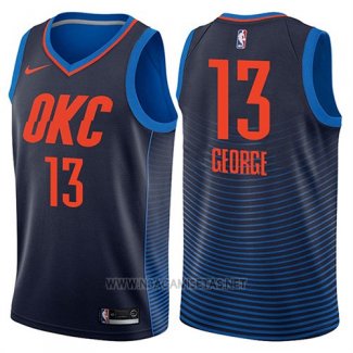 Camiseta Oklahoma City Thunder Paul George NO 13 Statement 2017-18 Azul