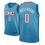 Camiseta Oklahoma City Thunder Russell Westbrook NO 0 Ciudad 2018-19 Azul