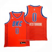 Camiseta Oklahoma City Thunder Russell Westbrook NO 0 Statement 2021 Naranja