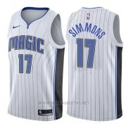 Camiseta Orlando Magic Jonathon Simmons NO 17 Association 2017-18 Blanco