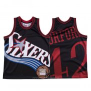 Camiseta Philadelphia 76ers Al Horford NO 42 Mitchell & Ness Big Face Negro