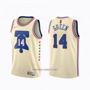 Camiseta Philadelphia 76ers Danny Green NO 14 Earned 2020-21 Crema