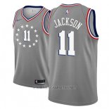 Camiseta Philadelphia 76ers Demetrius Jackson NO 11 Ciudad 2018-19 Gris
