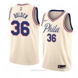 Camiseta Philadelphia 76ers Jonah Bolden NO 36 Ciudad 2018 Crema