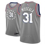 Camiseta Philadelphia 76ers Mike Muscala NO 31 Ciudad 2018-19 Gris