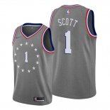 Camiseta Philadelphia 76ers Mike Scott NO 1 Ciudad Gris