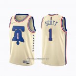 Camiseta Philadelphia 76ers Mike Scott NO 1 Earned 2020-21 Crema