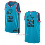 Camiseta Phoenix Suns Deandre Ayton NO 22 Ciudad 2022-23 Azul
