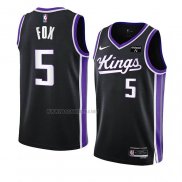 Camiseta Sacramento Kings De'Aaron Fox NO 5 Icon 2023-24 Negro