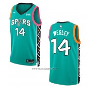 Camiseta San Antonio Spurs Blake Wesley NO 14 Ciudad 2022-23 Verde