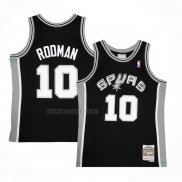 Camiseta San Antonio Spurs Dennis Rodman NO 10 Mitchell & Ness 1993-94 Negro