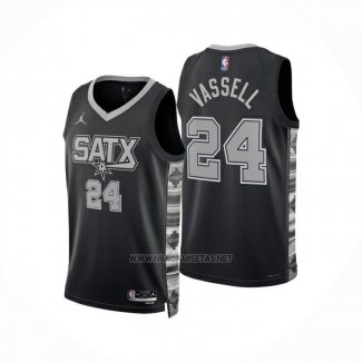 Camiseta San Antonio Spurs Devin Vassell NO 24 Statement 2024-25 Negro