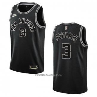 Camiseta San Antonio Spurs Keldon Johnson NO 3 Classic 2022-23 Negro