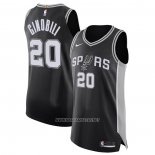 Camiseta San Antonio Spurs Manu Ginobili NO 20 Icon Autentico Negro