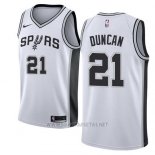 Camiseta San Antonio Spurs Tim Duncan NO 21 Association 2017-18 Blanco