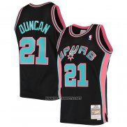 Camiseta San Antonio Spurs Tim Duncan NO 21 Mitchell & Ness 1998-99 Negro