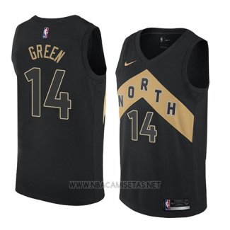 Camiseta Toronto Raptors Danny Verde NO 14 Ciudad 2018 Negro