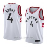 Camiseta Toronto Raptors Lorenzo Brown NO 4 Association 2018 Blanco