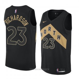 Camiseta Toronto Raptors Malachi Richardson NO 23 Ciudad 2018 Negro2