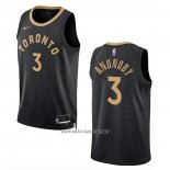 Camiseta Toronto Raptors OG Anunoby NO 3 Ciudad 2022-23 Negro