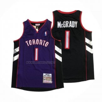 Camiseta Toronto Raptors Tracy McGrady NO 1 Mitchell & Ness 1999-00 Violeta