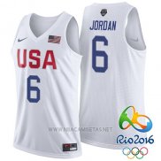 Camiseta USA 2016 Lebron James NO 6 Blanco