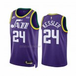 Camiseta Utah Jazz Walker Kessler NO 24 Classic 2023-24 Violeta