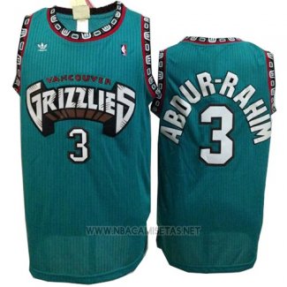 Camiseta Vancouver Grizzlies Abdur-Rahim NO 3 Historic Retro Verde