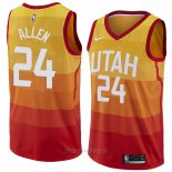 Camisetason Utah Jazz Grisson Allen NO 24 Ciudad 2018 Amarillo