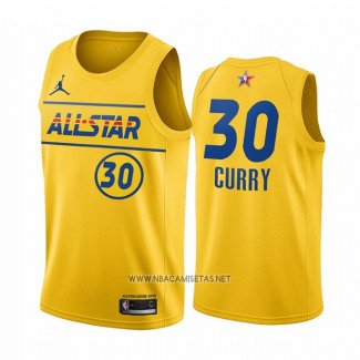 Camiseta All Star 2021 Golden State Warriors Stephen Curry NO 30 Oro