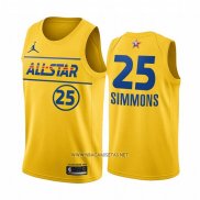 Camiseta All Star 2021 Philadelphia 76ers Ben Simmons NO 25 Oro