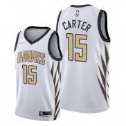 Camiseta Atlanta Hawks Vince Carter NO 15 Ciudad Edition Blanco