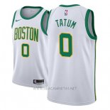 Camiseta Boston Celtics Jayson Tatum NO 0 Ciudad 2018-19 Blanco