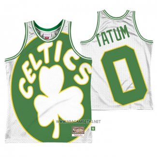 Camiseta Boston Celtics Jayson Tatum NO 0 Mitchell & Ness Big Face Blanco