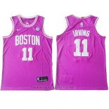 Camiseta Boston Celtics Kyrie Irving NO 11 Autentico Rosa