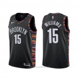 Camiseta Brooklyn Nets Alan Williams NO 15 Ciudad Negro