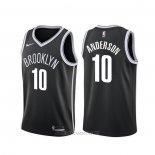 Camiseta Brooklyn Nets Justin Anderson NO 10 Icon Negro
