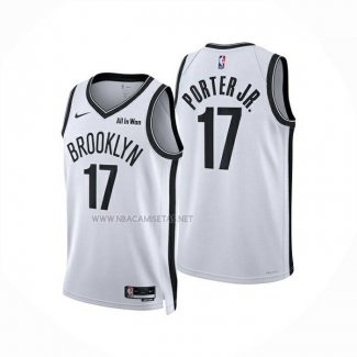 Camiseta Brooklyn Nets Michael Porter Jr. NO 17 Association 2025-26 Blanco