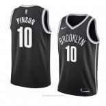 Camiseta Brooklyn Nets Theo Pinson NO 10 Icon 2018 Negro